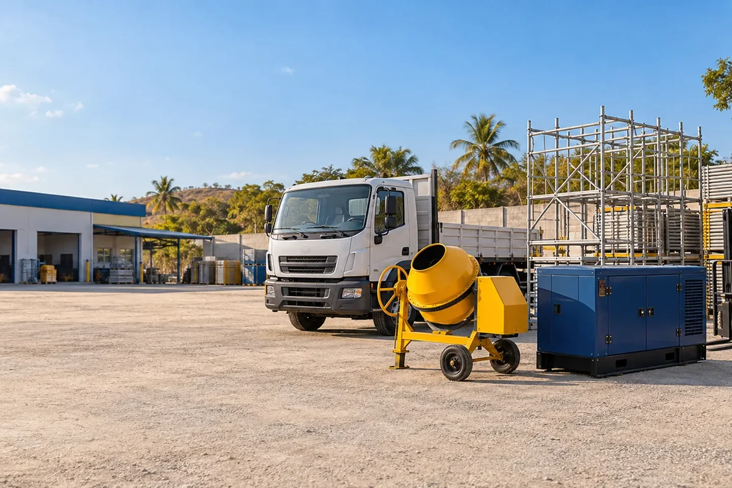 Equipamentos para locação em Petrolina e Juazeiro Pátio organizado com equipamentos para locação em Petrolina e Juazeiro