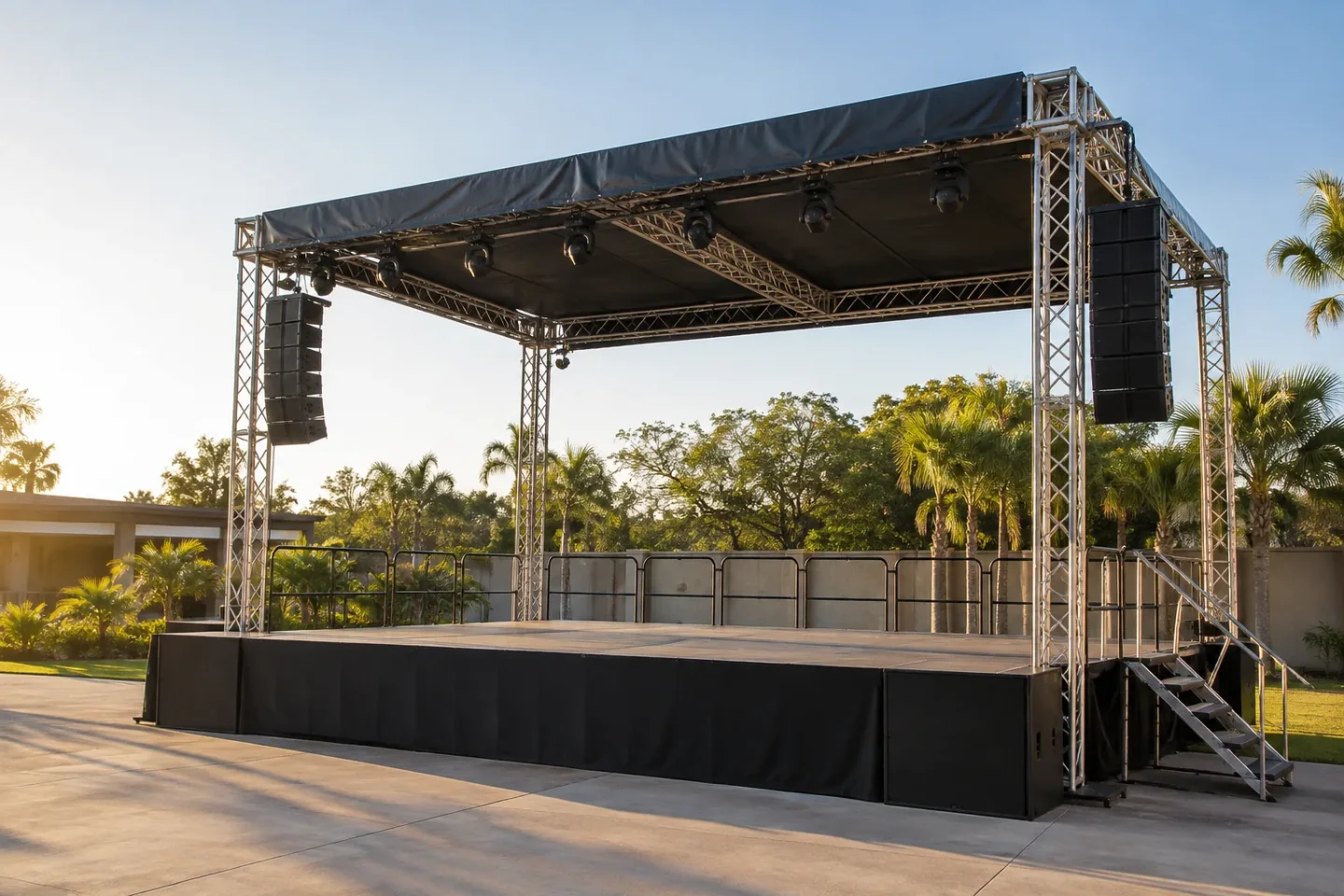 Aluguel de palcos em Petrolina e Juazeiro Palco modular montado e pronto para evento